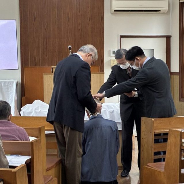 87祭の男性が、10年近くに及ぶ求道の後、2025年10月26日に洗礼を受けられました。本当に感謝なことです！