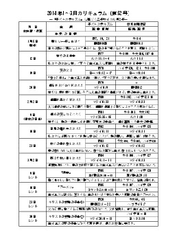 2014年1・2月・3月カリキュラム