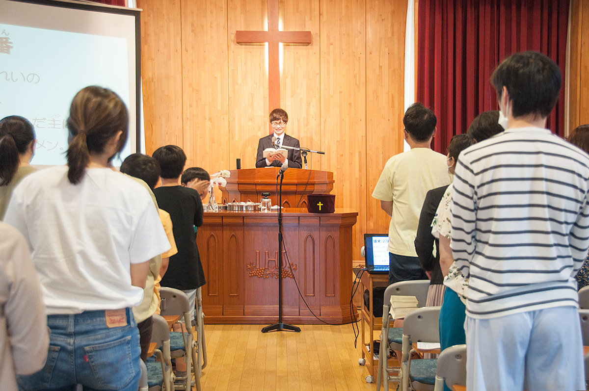 日本キリスト改革派 光が丘キリスト教会の日曜礼拝の様子