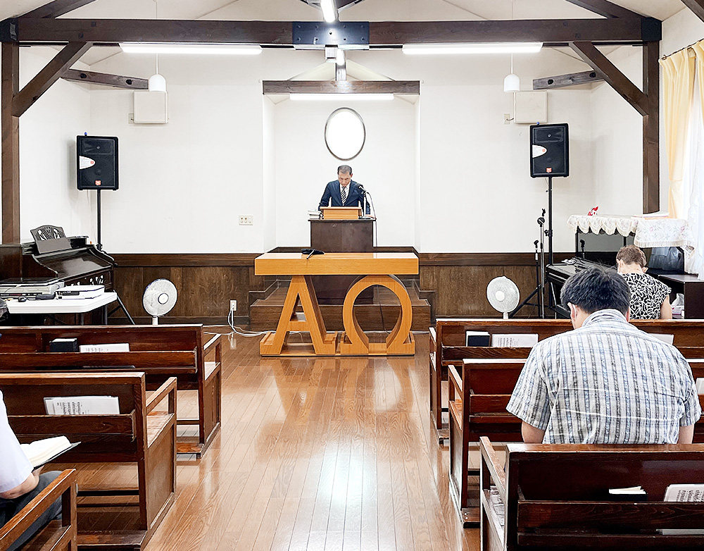 日本キリスト改革派 小倉教会の日曜礼拝の様子