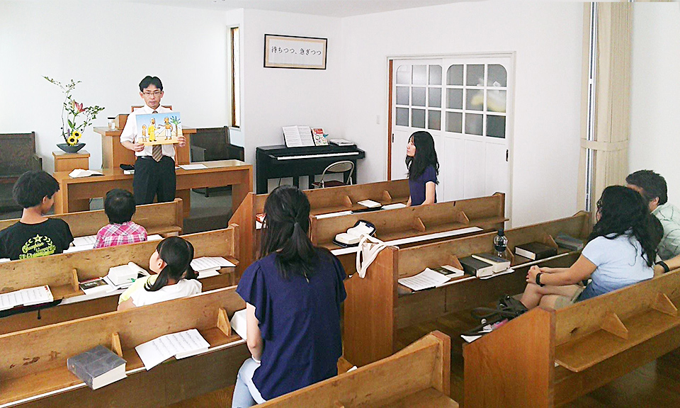 日本キリスト改革派 熊本教会の日曜礼拝の様子