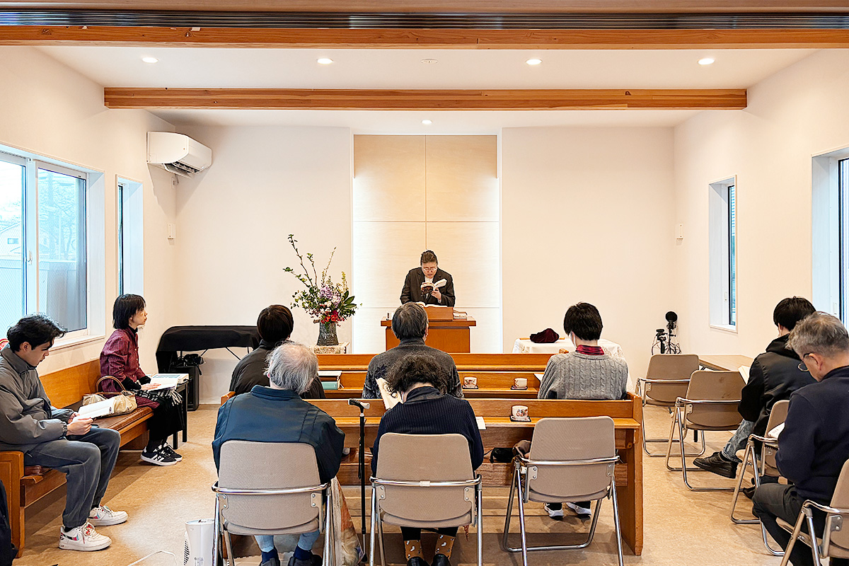 日本キリスト改革派 新潟教会の日曜礼拝の様子