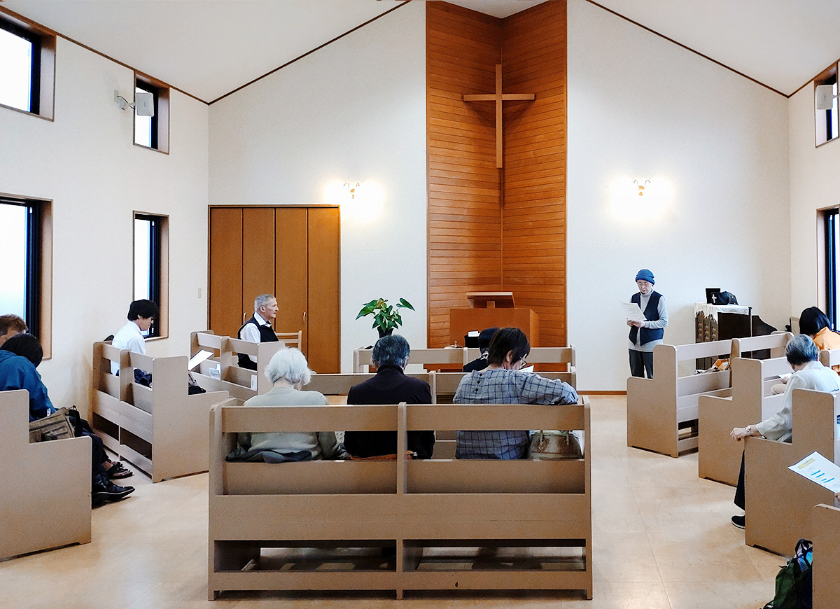 日本キリスト改革派 新居浜教会の礼拝堂。