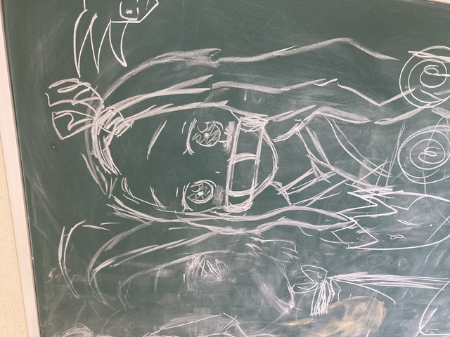 kyさんの この一枚「カフェ落書き黒板。よく描けてる。著者不明」