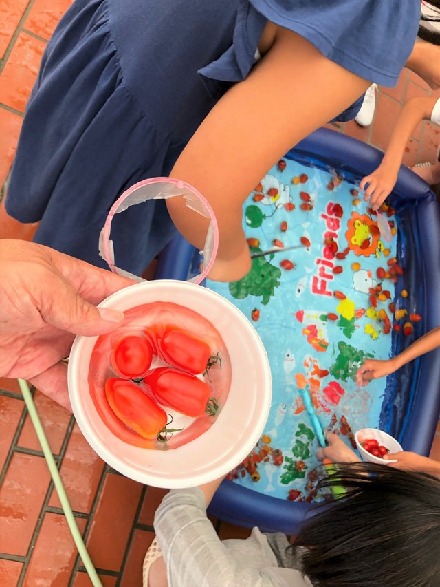 minorinさんの この一枚「夏期学校でプチトマトすくいをしました！スーパーボールではなくプチトマトというのが但馬流！(^▽^)/」