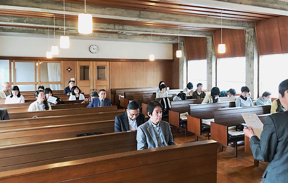 日本キリスト改革派 高松教会教会の日曜礼拝の様子