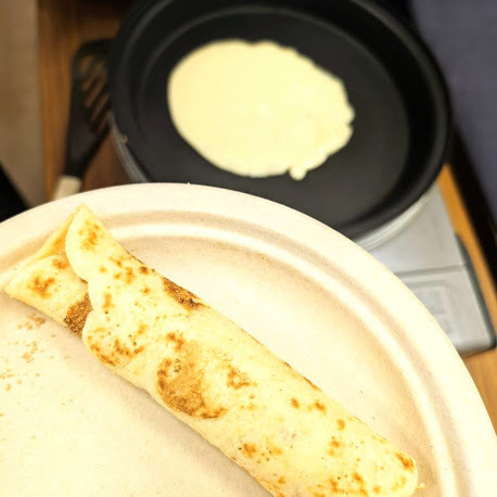 南アフリカ風パンケーキ♪シナモンシュガーをたっぷりふりかけて食べます。