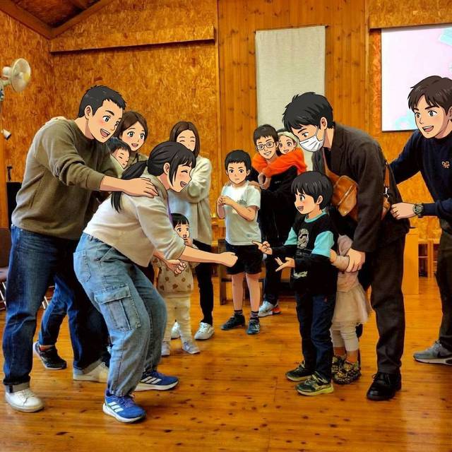 ゆーきさんの この一枚「2025年こどもクリスマス会　大人も子どもも一緒にじゃんけん列車！本気のじゃんけん！（イラスト加工by Mr.qzr）」