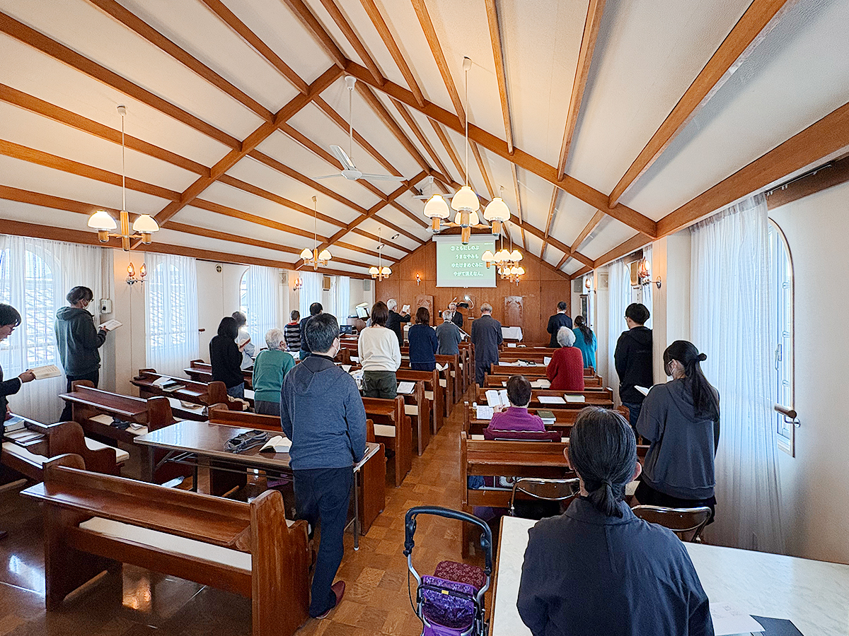 日本キリスト改革派 津島教会の日曜礼拝の様子
