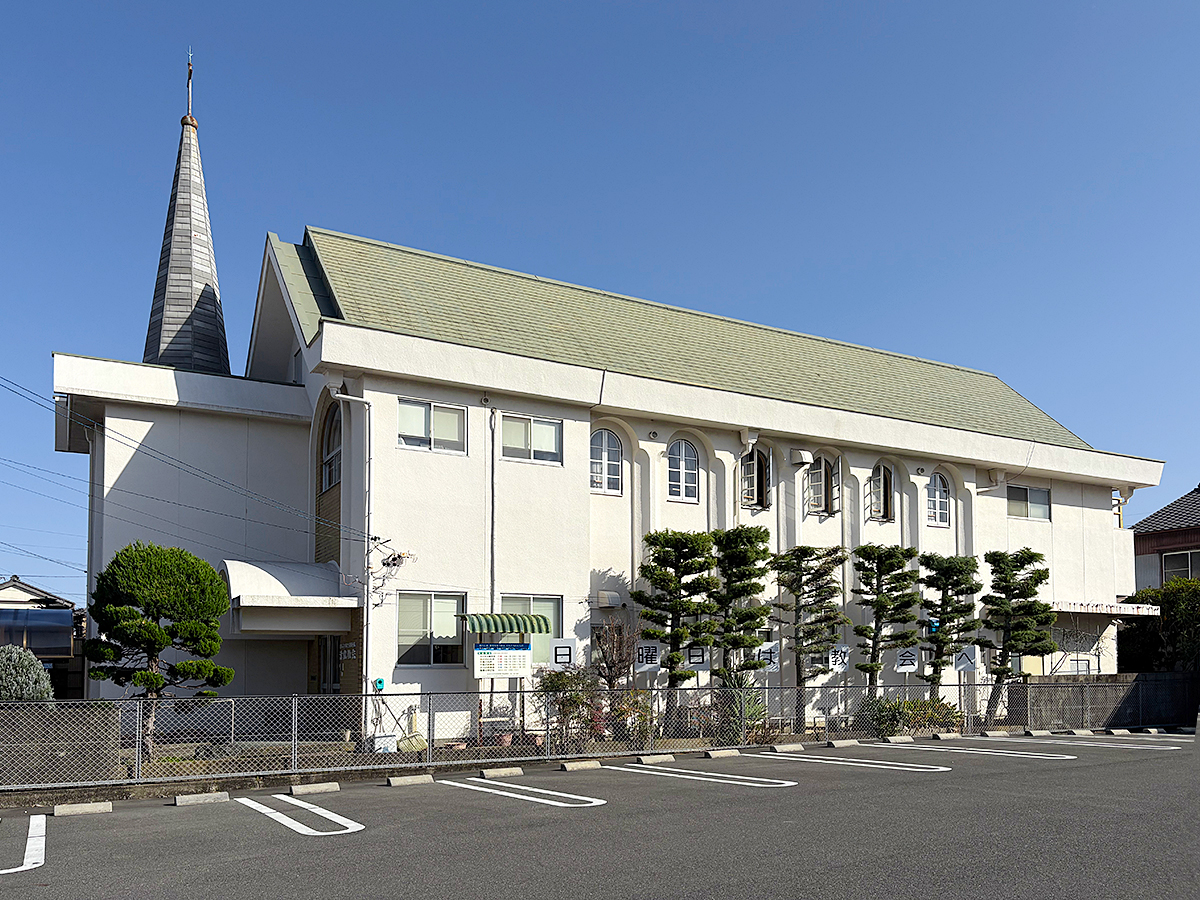 日本キリスト改革派 津島教会の礼拝堂。