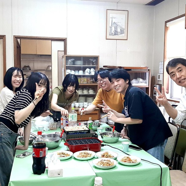 午後の青年会のたこ焼きパーティーです。