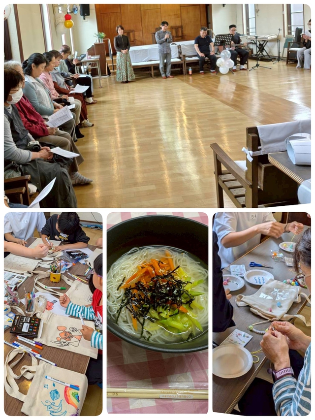 サンディさんの この一枚「先月25日に行われた秋の韓国体験。<br>韓国のゴスペルを歌ったり、ハングルエコバッグやハングルキーホルダーを作ったり。チャングクスもいただきました♪」